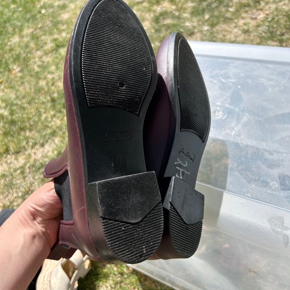 EUC Sam Edelman Rain Boots Ankle Royal Purple Heeled (9) - Picture 6 of 7